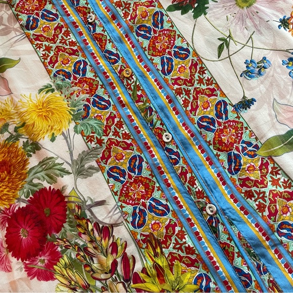 JOHNNY WAS Woven Print Button Front Tunic! New without Tag. XL - Picture 11 of 14